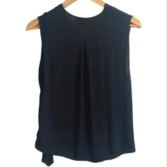 Topshop Black Sleeveless V Neck Crisscross Flowy Top Women Size 6 - Picture 2 of 9